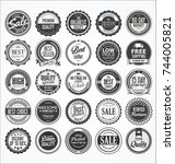 retro vintage badge and label... | Shutterstock .eps vector #744005821