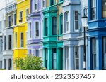 Colorful houses in Notting Hill, London, UK