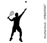 illustration of tennis player... | Shutterstock .eps vector #198605087