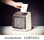 image of vintage check clock