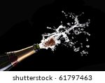 classic champagne bottle with popping cork background