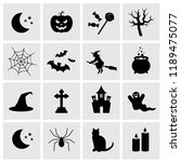 halloween symbols. vector icons ... | Shutterstock .eps vector #1189475077