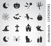 halloween symbols. vector icons ... | Shutterstock .eps vector #1192429381