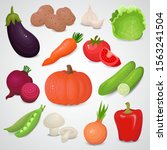 vegetable 3d vector icon set. | Shutterstock .eps vector #1563241504