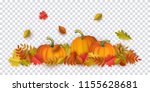 autumn leaves and pumpkins... | Shutterstock .eps vector #1155628681