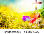 Easter Background With Colorful ...