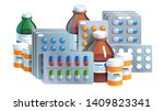 various meds. pills  capsules... | Shutterstock .eps vector #1409823341