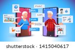 old aged family couple man  ... | Shutterstock .eps vector #1415040617