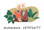 happy elderly man  woman couple ... | Shutterstock .eps vector #1979726777