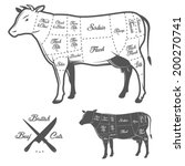 british cuts of beef diagram | Shutterstock .eps vector #200270741