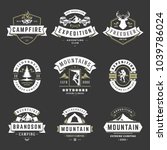camping logos templates vector... | Shutterstock .eps vector #1039786024