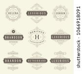 luxury logos templates set ... | Shutterstock .eps vector #1066918091