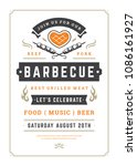barbecue party vector flyer or... | Shutterstock .eps vector #1086161927