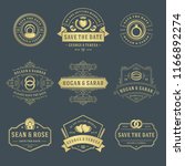 wedding labels and badges... | Shutterstock .eps vector #1166892274