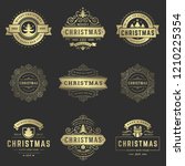 christmas labels and badges... | Shutterstock .eps vector #1210225354
