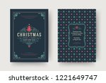 christmas greeting card design... | Shutterstock .eps vector #1221649747
