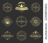 christmas labels and badges... | Shutterstock .eps vector #1240854601