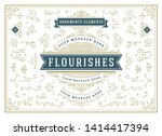vintage ornaments swirls and... | Shutterstock .eps vector #1414417394