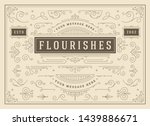 vintage ornaments swirls and... | Shutterstock .eps vector #1439886671