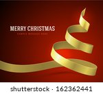 christmas tree gold from ribbon ... | Shutterstock .eps vector #162362441