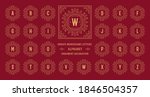 vintage monogram alphabet... | Shutterstock .eps vector #1846504357