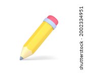 yellow 3d pencil. volumetric... | Shutterstock .eps vector #2002334951