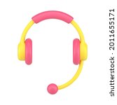 headphones with microphone 3d... | Shutterstock .eps vector #2011655171
