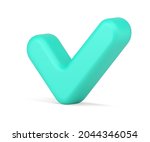 minimalistic check mark 3d icon.... | Shutterstock .eps vector #2044346054