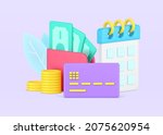 day of payment with calendar... | Shutterstock .eps vector #2075620954