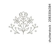 florist decorative monochrome... | Shutterstock .eps vector #2083306384