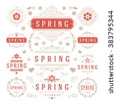 spring typographic design set.... | Shutterstock .eps vector #383795344