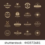 vintage logos design templates... | Shutterstock .eps vector #443572681