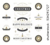 christmas labels and badges... | Shutterstock .eps vector #534291727