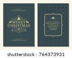christmas greeting card design... | Shutterstock .eps vector #764373931