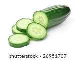 Cucumber And Slices Isolated...