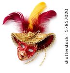 Red Carnival Mask. Isolated...