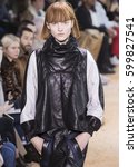 Small photo of NEW YORK, NY - FEBRUARY 11, 2017: Ina Maribo Jensen walks the runway at the Lacoste Fall Winter 2017 fashion show during New York Fashion Week at the Spring Studios