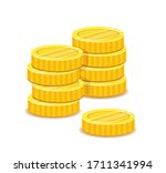 golden coins stacks  metal... | Shutterstock .eps vector #1711341994