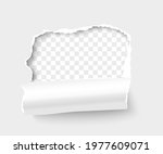 torn white paper frame for text ... | Shutterstock .eps vector #1977609071