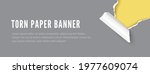 torn hole paper banner with... | Shutterstock .eps vector #1977609074