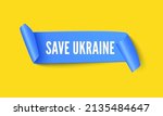 save ukraine. paper ribbon with ... | Shutterstock .eps vector #2135484647