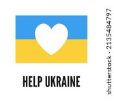 ukrainian flag. help ukraine.... | Shutterstock .eps vector #2135484797