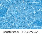 urban vector city map of paris  ... | Shutterstock .eps vector #1219392064