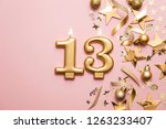 number 13 gold celebration... | Shutterstock . vector #1263233407