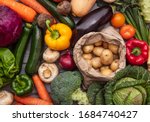 Layflat composition of fresh organic vegetables