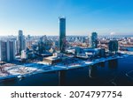 Top view panorama of Yekaterinburg city center. View from above. Russia