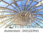 Small photo of Astana, Kazakhstan - April 08, 2023: Glass roof dome provides light through, heat dissipation