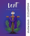 season of lent. palm sunday ... | Shutterstock .eps vector #2121639344