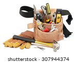 Variety of tools with tool belt ...