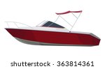 Red Motorboat On Transparent...